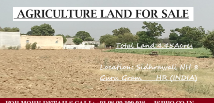 Agriculture Land for Sale Sidhrawali NH 8 Gurgaon HR