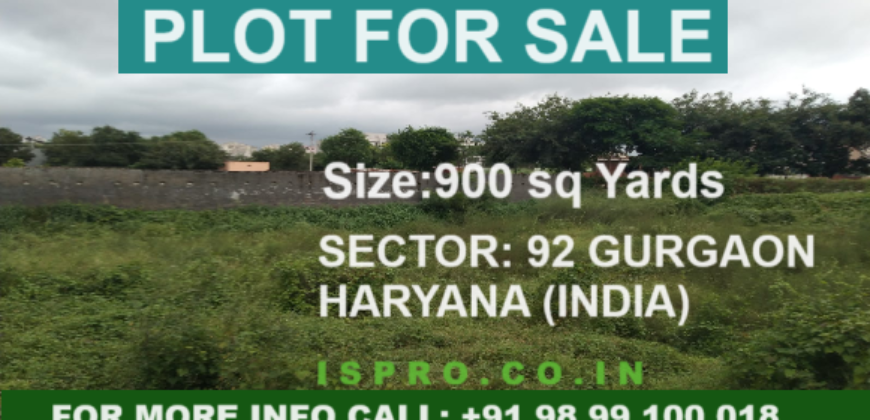 PLOT FOR SALE SEC. 92 GURGAON