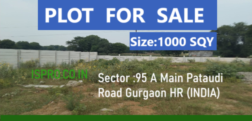 PLOT FOR SALE SECTOR 95 GURGAON