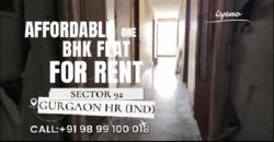 AFFORDABLE ONE BHK FALAT ON RENT GURGAON