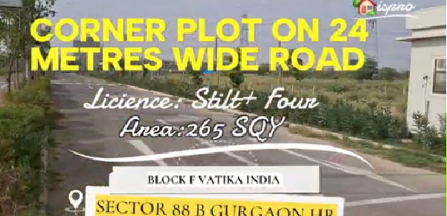 CORNER PLOT ON 24 METRES WIDE ROAD GGN